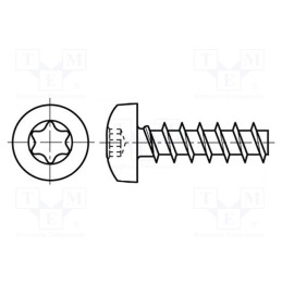 100 pcs x BOSSARD - B3X10/BN15858 3137729 - Screw, 3x10, Head: cheese head, Torx®, TX10, A2 stainless steel