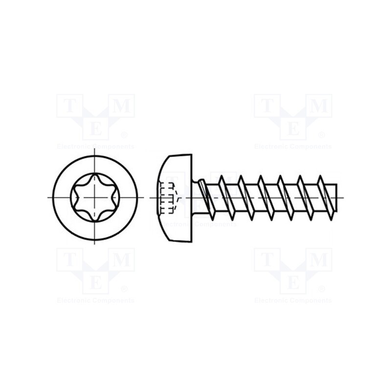100 pcs x BOSSARD - B3X10/BN15858 3137729 - Screw, 3x10, Head: cheese head, Torx®, TX10, A2 stainless steel