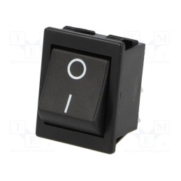 1 pcs x BULGIN - C1551ALMBB602AW - ROCKER, DPST, Pos: 2, (ON)-OFF, 16A/250VAC, 20A/28VDC, black, none