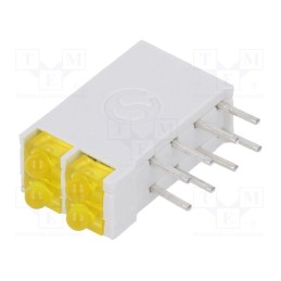 1 pcs x SIGNAL-CONSTRUCT - DBI02311 - LED, in housing, yellow, 1.8mm, No.of diodes: 4, 10mA, 38°, 2.1V