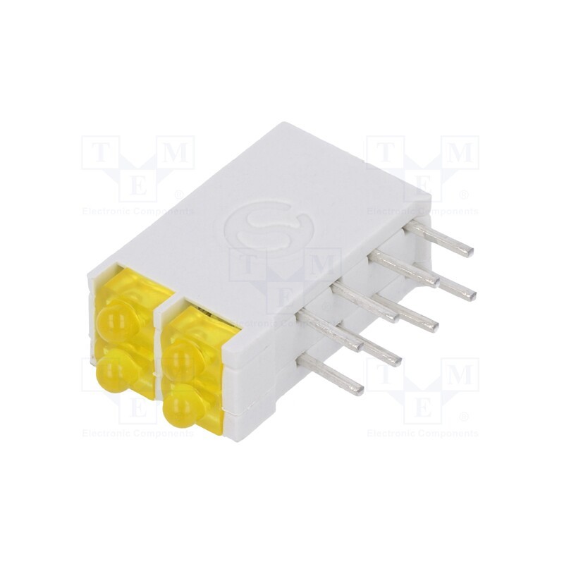 1 pcs x SIGNAL-CONSTRUCT - DBI02311 - LED, in housing, yellow, 1.8mm, No.of diodes: 4, 10mA, 38°, 2.1V
