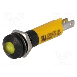 1 pcs x CML INNOVATIVE TECHNOLOGIES - 19081352 - Indicator: LED, prominent, yellow, 24VDC, Ø8mm, IP67, plastic