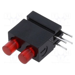 1 pcs x MENTOR - 1801.2236 - LED, in housing, red, 3mm, No.of diodes: 2, 20mA, Lens: red,diffused