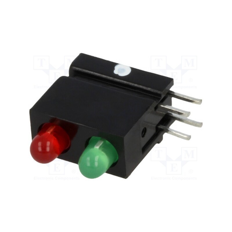 1 pcs x MENTOR - 1801.8233 - LED, in housing, red/green, 3mm, No.of diodes: 2, 2mA, 60°