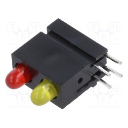 1 pcs x MENTOR - 1801.7233 - LED, in housing, red/yellow, 2.8mm, No.of diodes: 2, 2mA, 60°