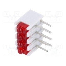 1 pcs x SIGNAL-CONSTRUCT - ZSU0430 - LED, in housing, red, No.of diodes: 4, 20mA, Lens: red,diffused, 38°