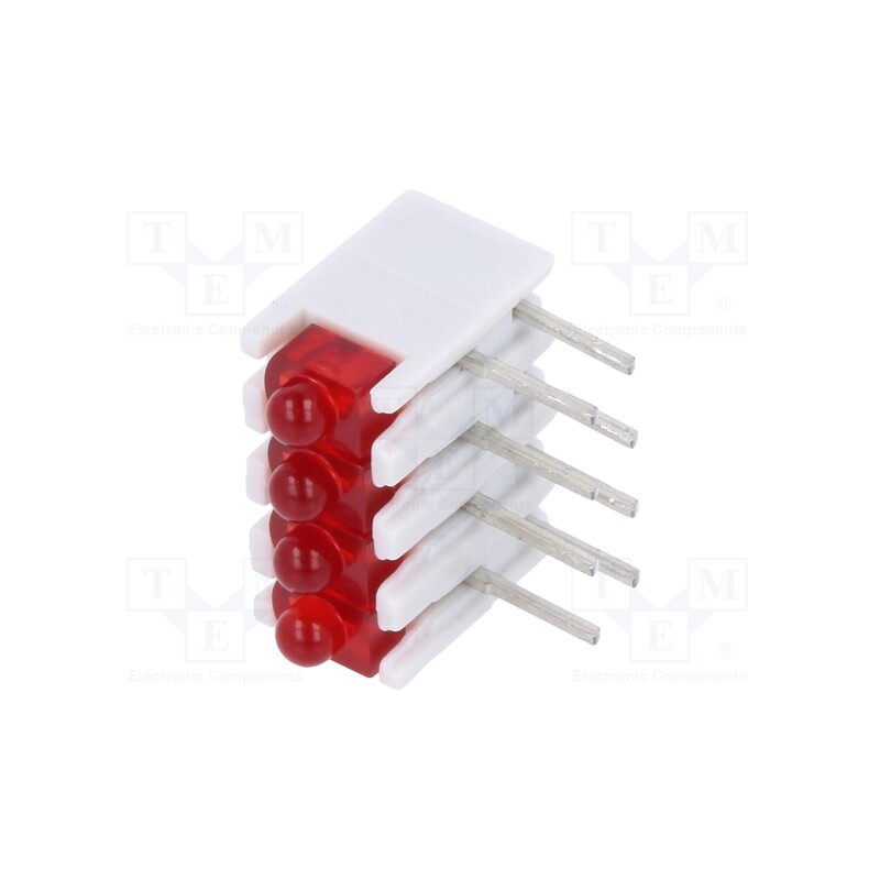 1 pcs x SIGNAL-CONSTRUCT - ZSU0430 - LED, in housing, red, No.of diodes: 4, 20mA, Lens: red,diffused, 38°