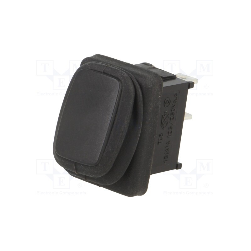 1 pcs x SWITCH COMPONENTS - RF3-1A-DC-2-B - ROCKER, SPST, Pos: 2, ON-OFF, 10A/24VDC, black, IP65, none, UL94V-2