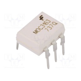 1 pcs x ONSEMI - MOC3163M - Optotriac, 4.17kV, zero voltage crossing driver, DIP6, Ch: 1