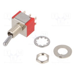 1 pcs x E-SWITCH - 100DP1T1B1M1QEH - Switch: toggle, Pos: 2, DPDT, ON-ON, 2A/250VAC, 5A/28VDC, -30÷85°C