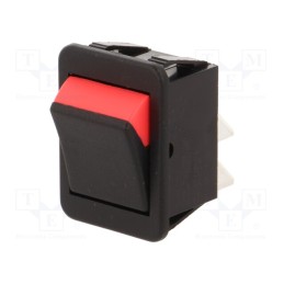 1 pcs x BULGIN - C1350XBMBBR - ROCKER, DPST, Pos: 2, ON-OFF, 16A/250VAC, black-red, none, 1350