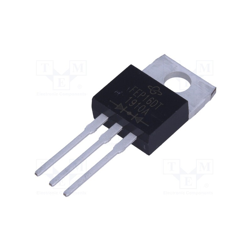 1 pcs x VISHAY - FEP16DT-E3/45 - Diode: rectifying, THT, 200V, 8Ax2, , Ifsm: 200A, TO220AB, 35ns
