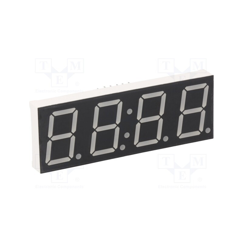 1 pcs x LUCKYLIGHT - KW4-804AGB - Display: LED, 7-segment, 20.4mm, 0.8', No.char: 4, yellow-green