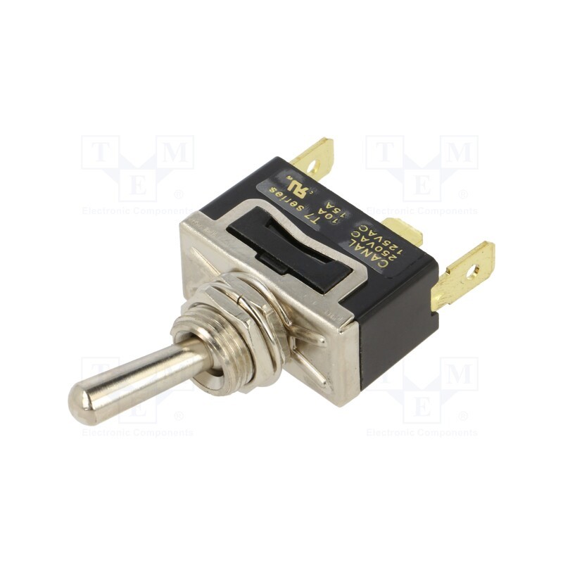 1 pcs x CANAL ELECTRONIC - T7A12A3B2H5R - Switch: toggle, Pos: 2, SPDT, ON-ON, 10A/250VAC, Toggle: round, 1.5kV