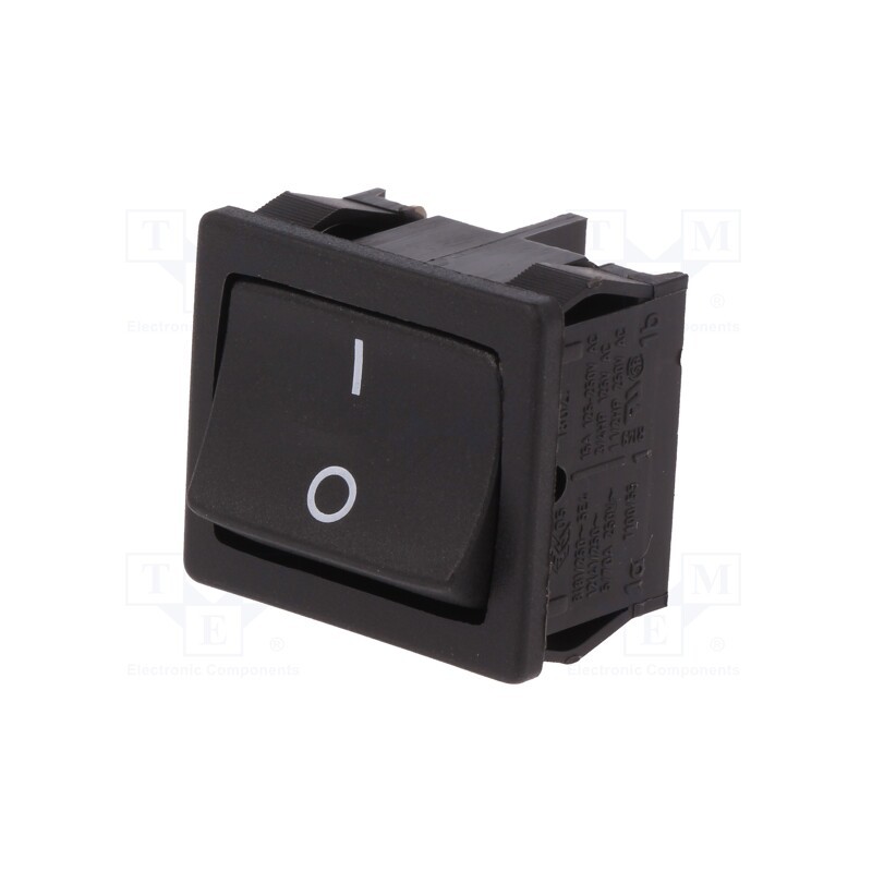 1 pcs x Marquardt - 1802.6123 - ROCKER, DPST, Pos: 2, ON-OFF, 12A/250VAC, black, IP40, none, 100mΩ