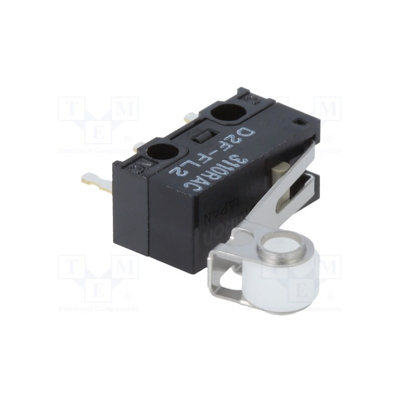 1 pcs x OMRON OCB - D2FFL2 - Microswitch SNAP ACTION, 3A/125VAC, SPDT, ON-(ON), Pos: 2, IP40