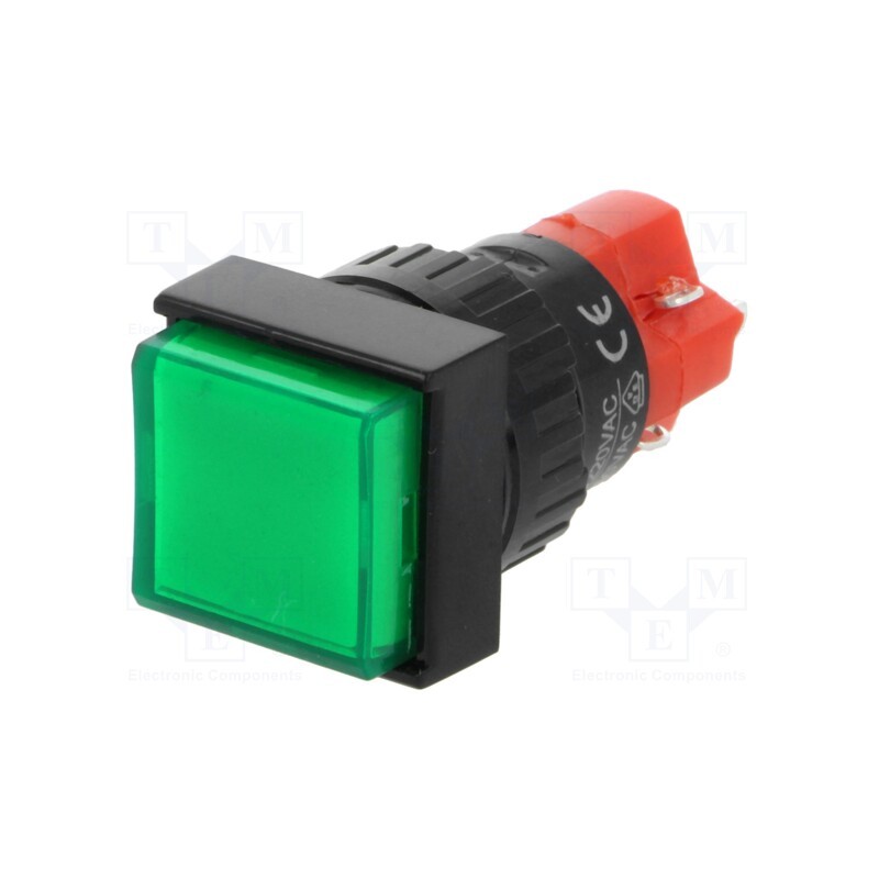1 pcs x ONPOW - LAS1F-11/G/24V-IP40 - Switch: push-button, Pos: 2, SPDT, 3A/250VAC, 2A/24VDC, ON-(ON)