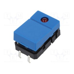 1 pcs x OMRON OCB - B3J2400 - Switch: keypad, Pos: 2, SPST-NO, 0.05A/24VDC, blue, LED, red, THT