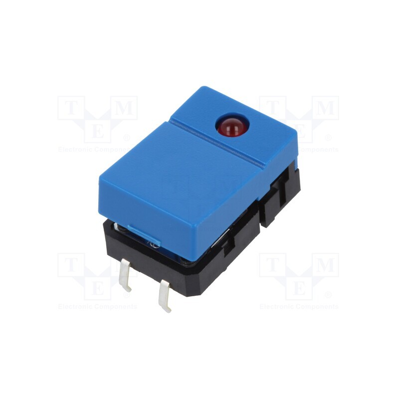 1 pcs x OMRON OCB - B3J2400 - Switch: keypad, Pos: 2, SPST-NO, 0.05A/24VDC, blue, LED, red, THT