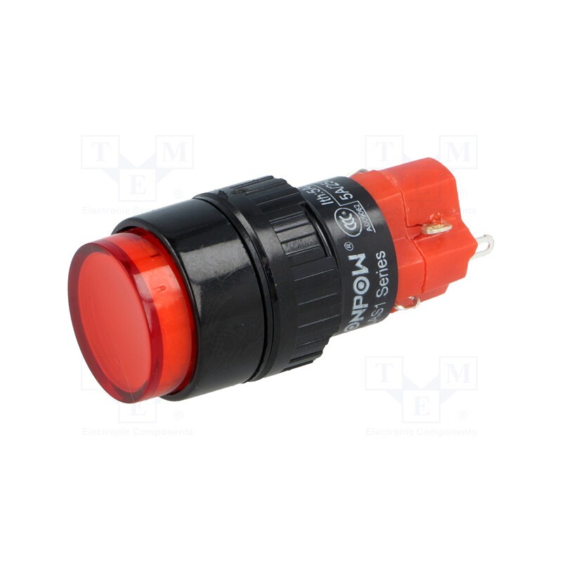 1 pcs x ONPOW - LAS1Y-11/R/24V-IP40 - Switch: push-button, Pos: 2, SPDT, 3A/220VAC, 2A/24VDC, ON-(ON)