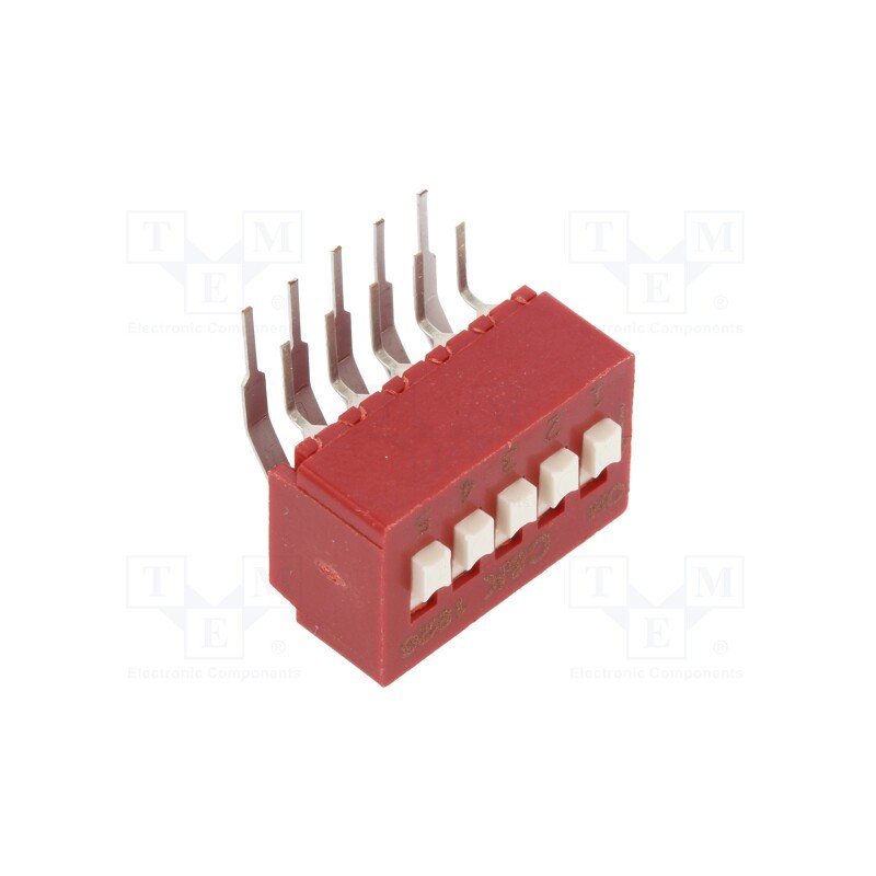 1 pcs x C&K - BD05AV - Switch: DIP-SWITCH, Poles number: 5, 0.1A/50VDC, Pos: 2, -40÷85°C