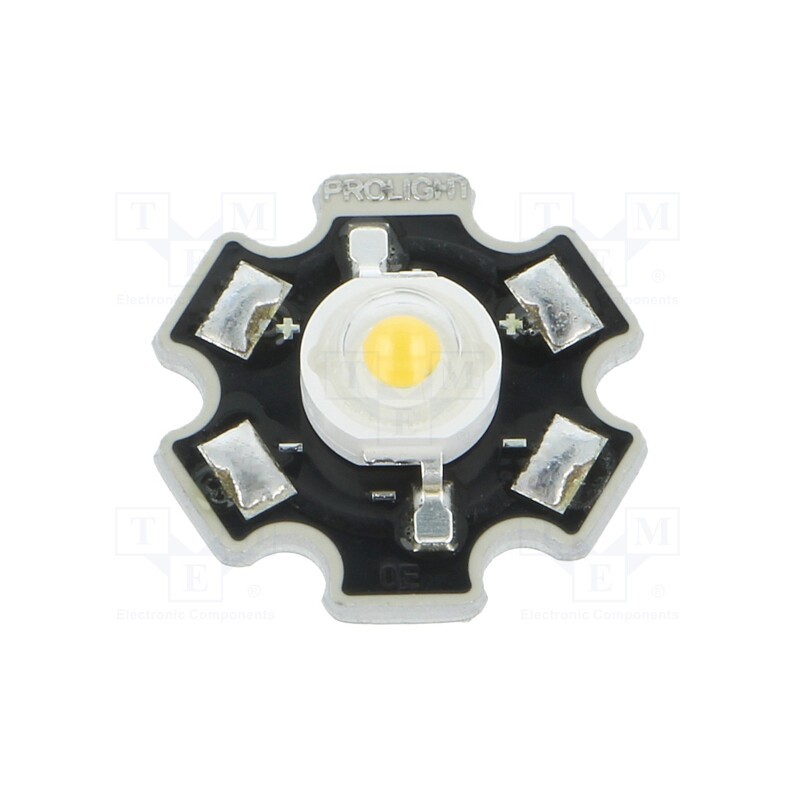 1 pcs x ProLight Opto - PM2E-3LVS-R7 - Power LED, STAR, white warm, 130°, 700mA, Pmax: 3W, 92.9÷250.9lm