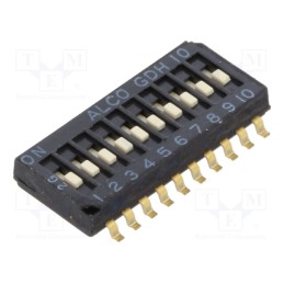 1 pcs x TE Connectivity - 1-1571983-3 - Switch: DIP-SWITCH, Poles number: 10, ON-OFF, 0.1A/50VDC, Pos: 2