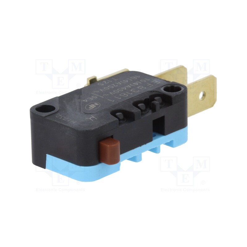 1 pcs x CROUZET - 83161118 / 831611-I-W3 - Microswitch SNAP ACTION, 16A/250VAC, without lever, SPDT, Pos: 2