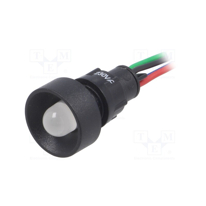 1 pcs x POLAM-ELTA - LRGB-D10-230ACWK - Indicator: LED, recessed, red/green/blue, 230VAC, Ø13mm, IP40