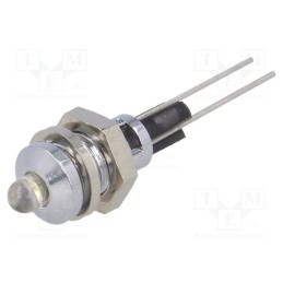 1 pcs x MENTOR - 2663.8051 - Indicator: LED, prominent, white, Ø6mm, for PCB, brass, ØLED: 3mm