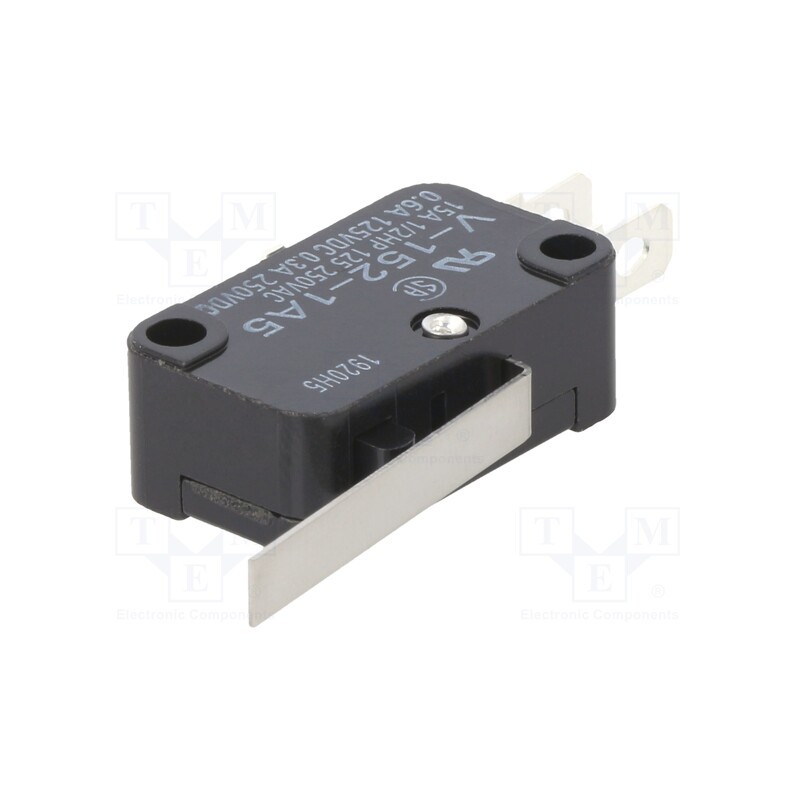 1 pcs x OMRON OCB - V1521A5 - Microswitch SNAP ACTION, 15A/250VAC, with lever, SPDT, ON-(ON)