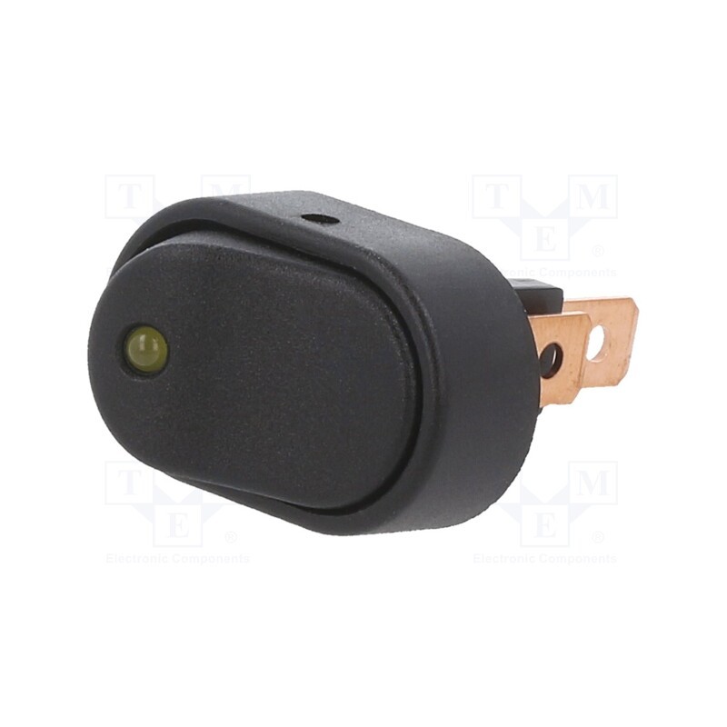 1 pcs x SWITCH COMPONENTS - RD2-1A-DC-1-AL - ROCKER, SPST, Pos: 2, ON-OFF, 30A/12VDC, amber, LED, Rcont max: 50mΩ