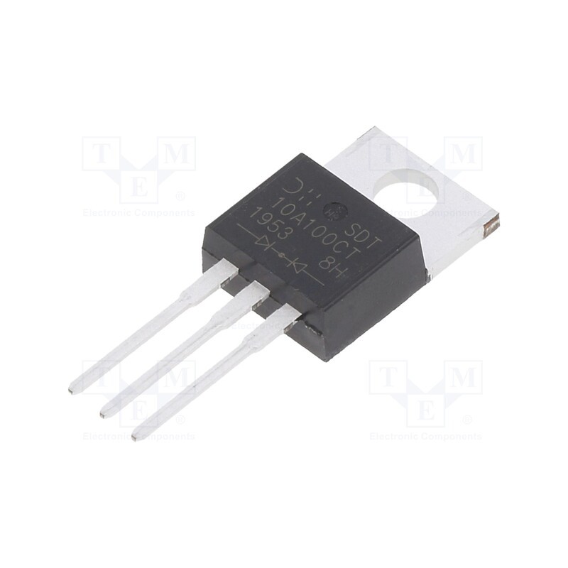 1 pcs x DIODES INCORPORATED - SDT10A100CT - Diode: Schottky rectifying, THT, 100V, 5Ax2, TO220AB,