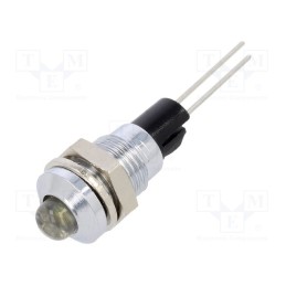 1 pcs x MENTOR - 2665.8051 - Indicator: LED, prominent, white, Ø8mm, for PCB, brass, ØLED: 5mm