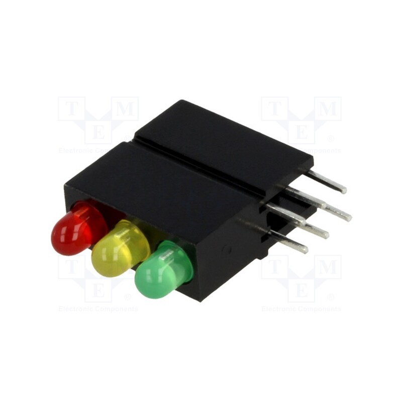 1 pcs x MENTOR - 1882.2781 - LED, in housing, red/green/yellow, 3mm, No.of diodes: 3, 20mA