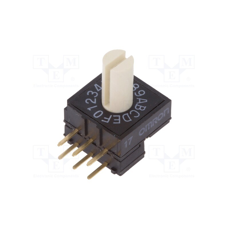 1 pcs x OMRON OCB - A6RV-162RS - Encoding switch, HEX/BCD, Pos: 16, THT, Rcont max: 200mΩ, A6RV