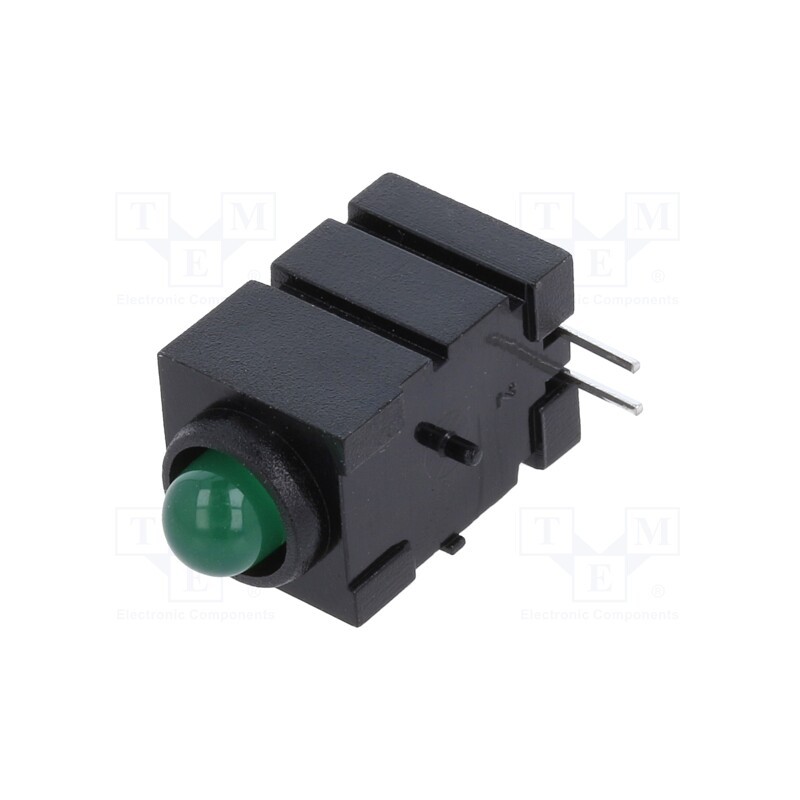 1 pcs x MENTOR - 1807.8031 - LED, in housing, green, 5mm, No.of diodes: 1, 20mA, 60°, 15÷30mcd