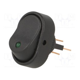 1 pcs x SWITCH COMPONENTS - RD2-1A-DC-1-GL - ROCKER, SPST, Pos: 2, ON-OFF, 30A/12VDC, green, LED, Rcont max: 50mΩ