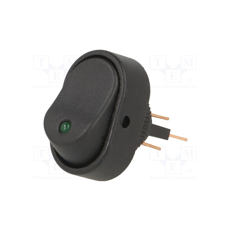 1 pcs x SWITCH COMPONENTS - RD2-1A-DC-1-GL - ROCKER, SPST, Pos: 2, ON-OFF, 30A/12VDC, green, LED, Rcont max: 50mΩ
