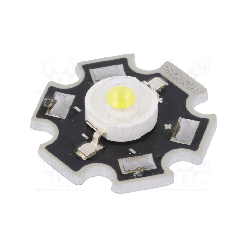 1 pcs x ProLight Opto - PM2E-1LWS - Power LED, STAR, white cold, 130°, 350mA, Pmax: 1W, 120÷130lm