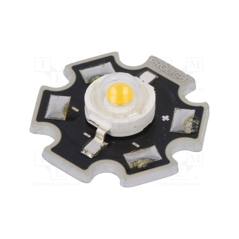 1 pcs x ProLight Opto - PM2E-1LVS-R7 - Power LED, STAR, white warm, 130°, 350mA, Pmax: 1W, 110÷120lm