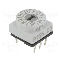 1 pcs x PTR HARTMANN - PT65103V - Encoding switch, HEX/BCD, Pos: 16, THT, Rcont max: 80mΩ, PT65