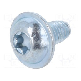 100 pcs x BOSSARD - 3354013 - Screw, for metal, with flange, 3x6, Head: button, Torx®, TX10, zinc