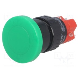 1 pcs x ONPOW - LAS1M-11/G/12V - Switch: push-button, Pos: 2, SPDT, 3A/250VAC, 2A/24VDC, ON-(ON)