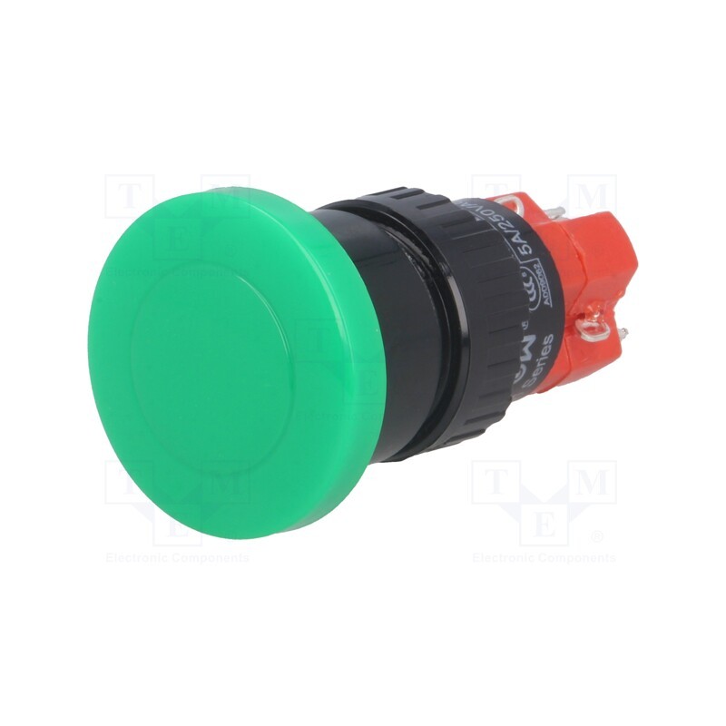 1 pcs x ONPOW - LAS1M-11/G/12V - Switch: push-button, Pos: 2, SPDT, 3A/250VAC, 2A/24VDC, ON-(ON)