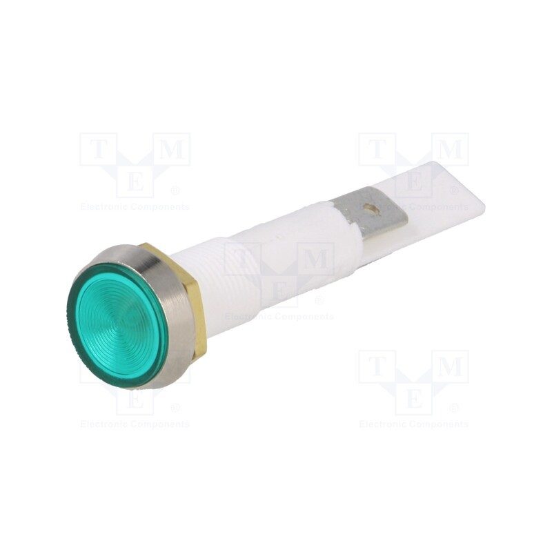 1 pcs x BULGIN - C027500NAH - Indicator: with neon lamp, flat, 230VAC, Cutout: Ø10mm, plastic