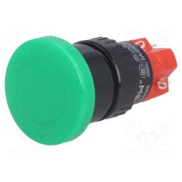 1 pcs x ONPOW - LAS1M-11/G/24V - Switch: push-button, Pos: 2, SPDT, 3A/250VAC, 2A/24VDC, ON-(ON)