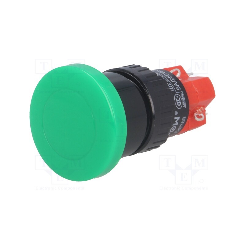 1 pcs x ONPOW - LAS1M-11/G/24V - Switch: push-button, Pos: 2, SPDT, 3A/250VAC, 2A/24VDC, ON-(ON)