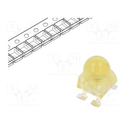 1 pcs x BROADCOM (AVAGO) - ALMD-EL3D-WY002 - LED, SMD, amber, 5500÷12000mcd, 4.2x4.2x6.5mm, 30°, 1.8÷2.4V, 20mA