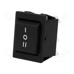 1 pcs x BULGIN - C1572ALMBB730W - ROCKER, DP3T, Pos: 3, (ON)-OFF-(ON), 16A/250VAC, 20A/28VDC, black